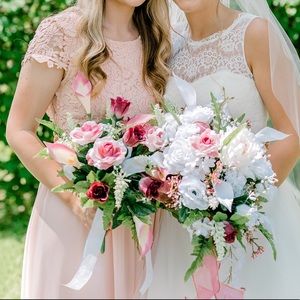 Lulus light pink formal open back dress